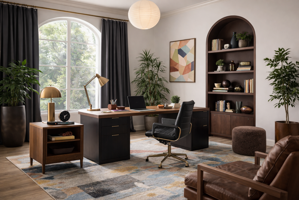 Chic Industrial Home Office Interior Design Idea