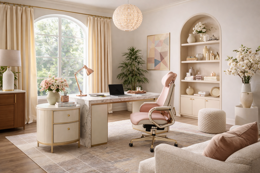 Classic Luxury Home Office Interior Design Idea