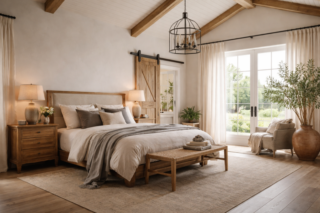 Bedroom Interior Design Trends: Farmhouse styled Bedroom
