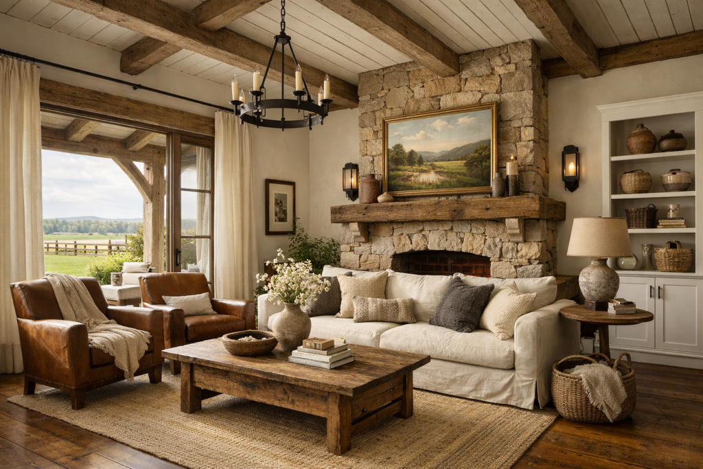 How to Upgrade Your Living Room Interior Decor: Farmhouse style