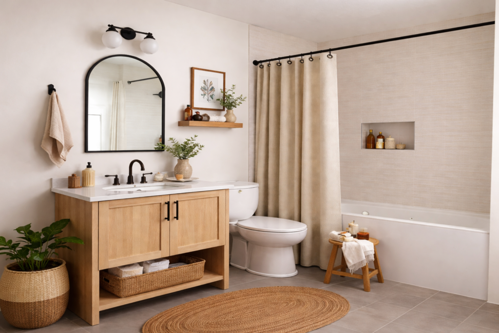 Bathroom design on a budget.