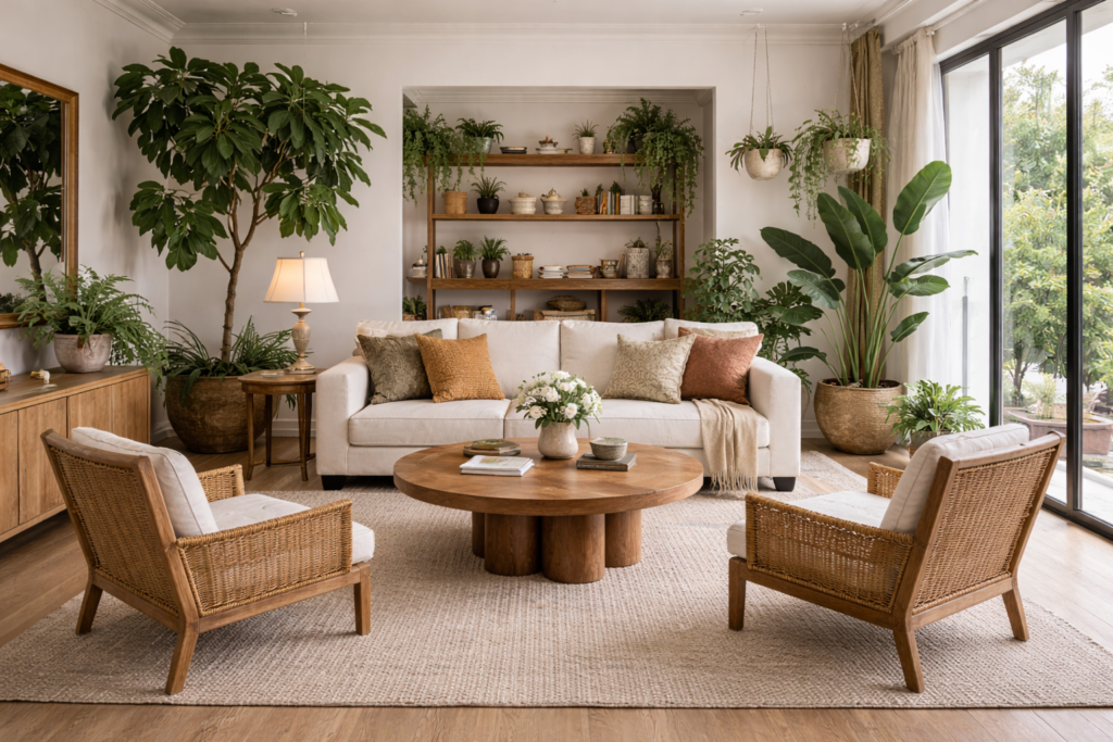 Biophilic Living Room Interior Design Style