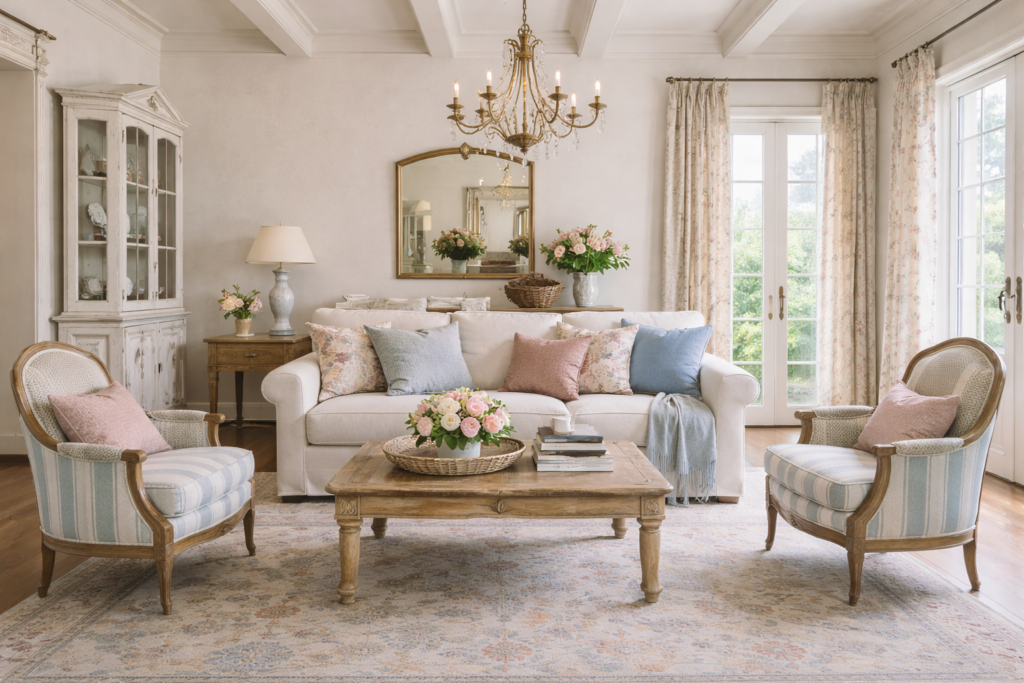 French Country Living Room Interior Design Style