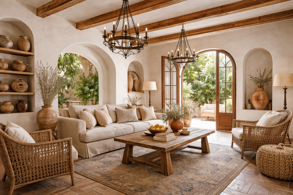 Mediterranean Living Room Interior Design Style