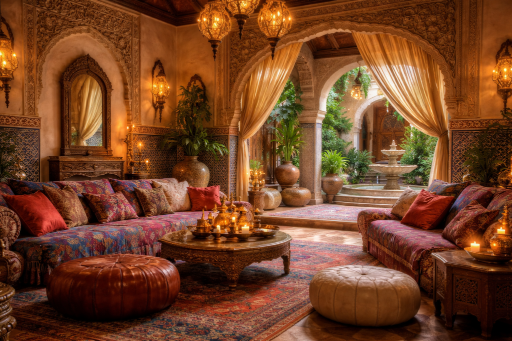 Moroccan Living Room Interior Design Style