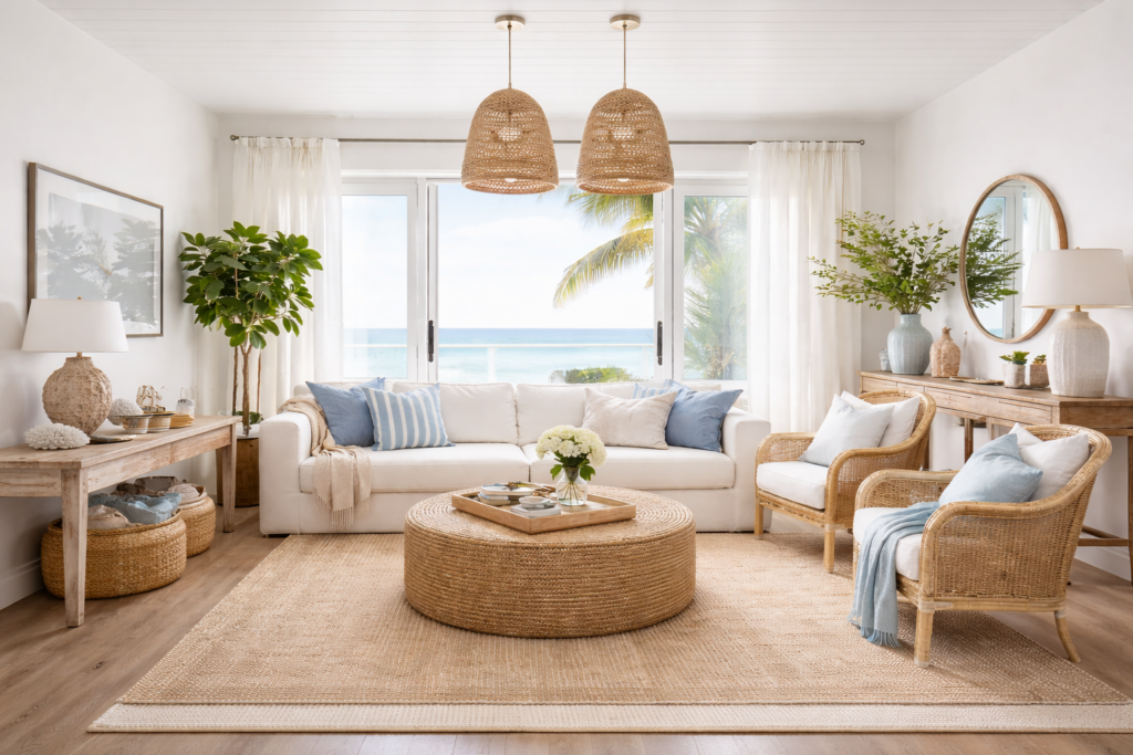 Coastal Living Room Interior Design Style